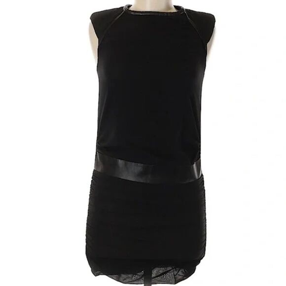 IRO PARIS Silk Blend Setani Mini Dress Sheath Ruched Black 38/M - Picture 1 of 12